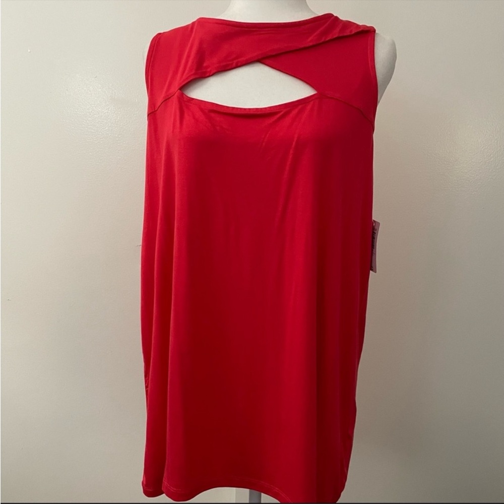 Super Soft Red Cut Out Tank - Picture 4 of 7